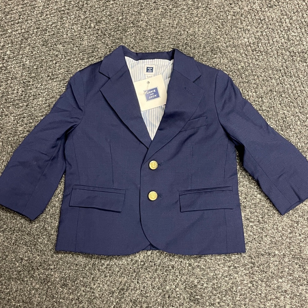 Janie and Jack Navy Blazer with Gold Buttons Baby Boys NWT size 6-12 months - Picture 3 of 5